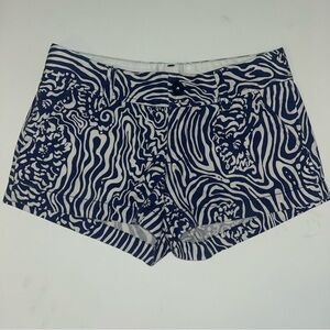 Lily Pulitzer womens The Walsh Short blue white abstract 3” inch summer size 0